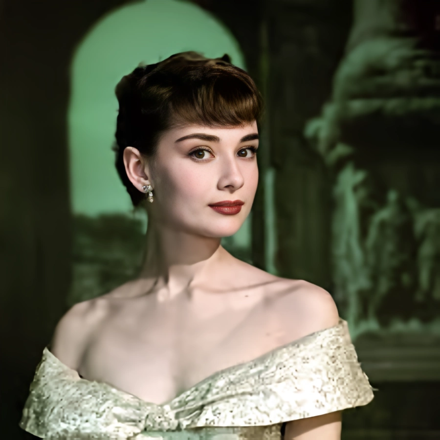 Upscaled image of Audrey Hepburn